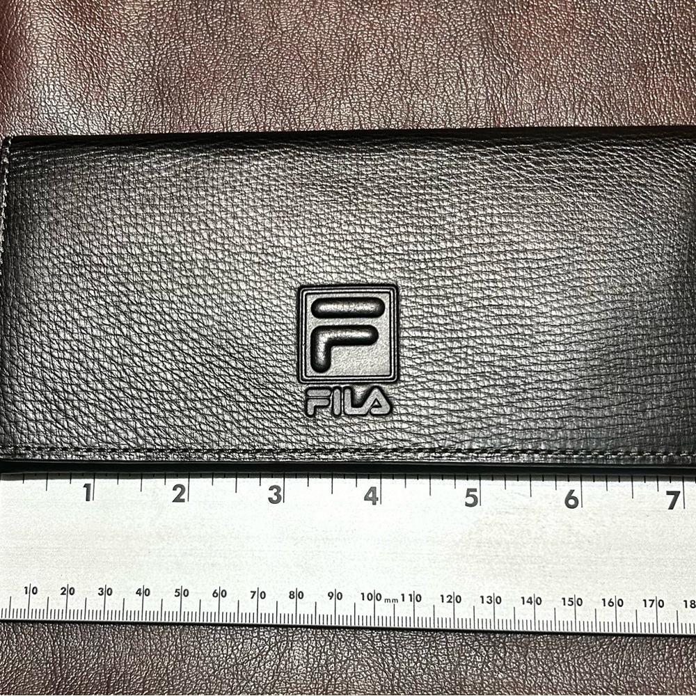 Black Leather Wallet with Blue Interior